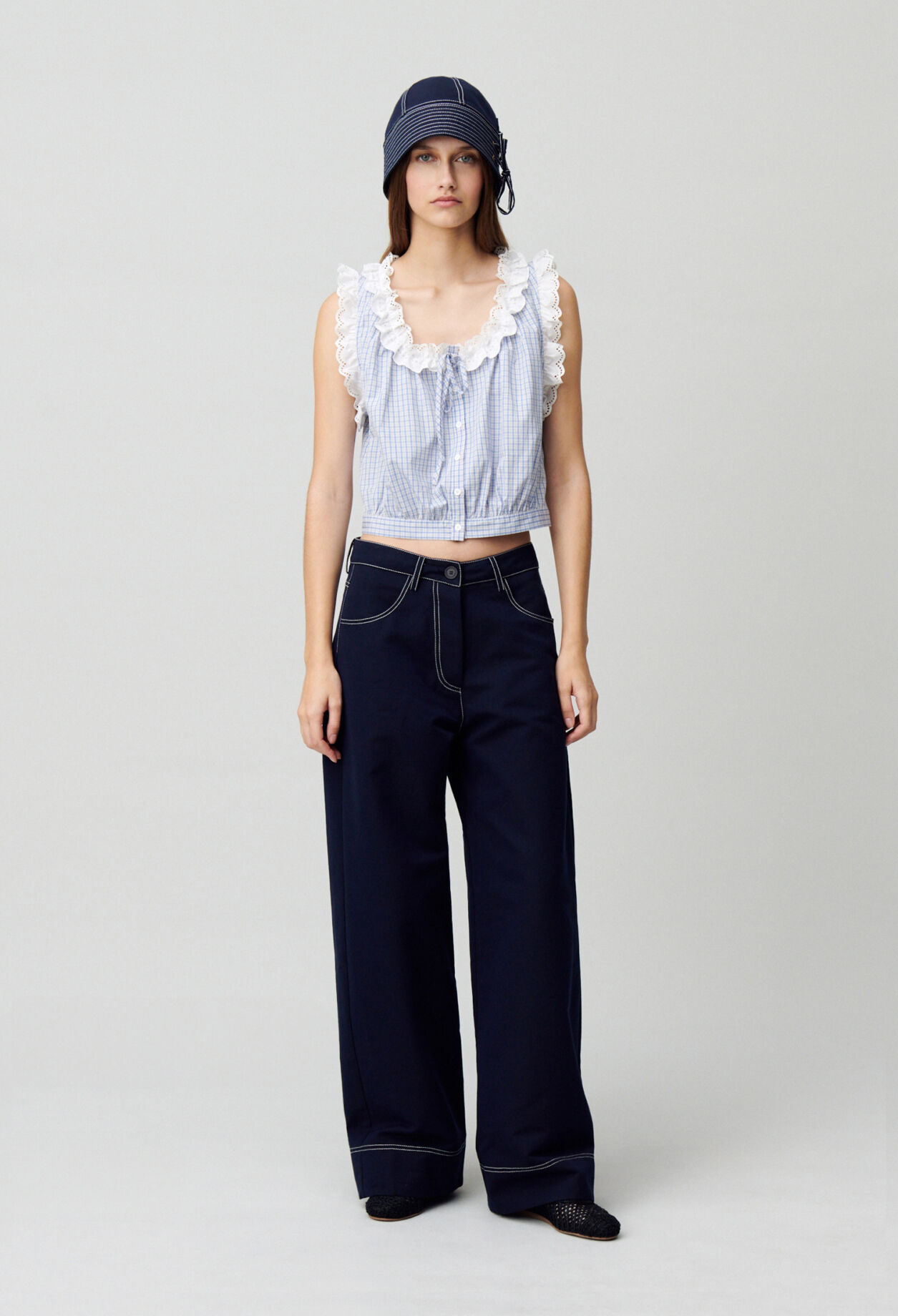 Lace checkered top