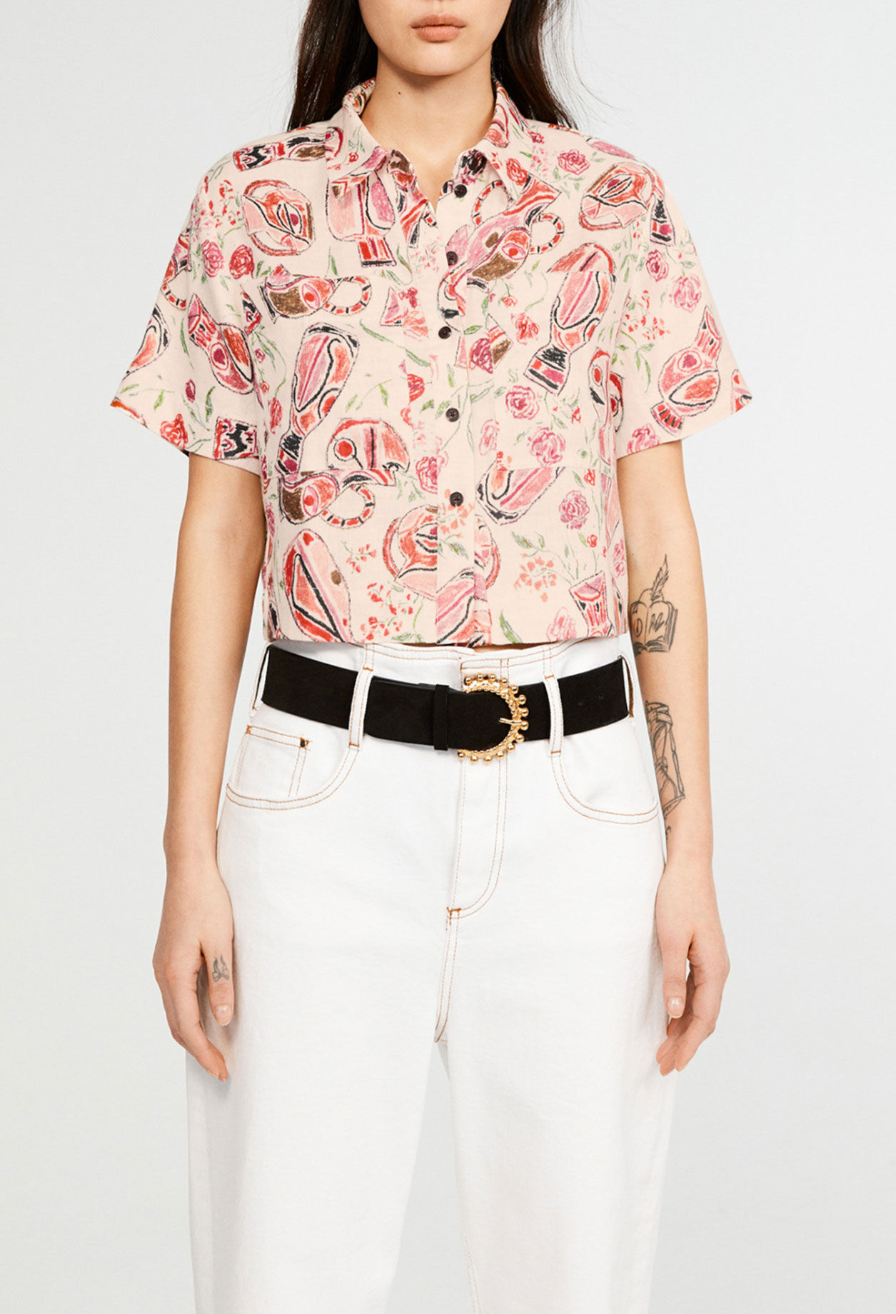 Chemise courte imprimée