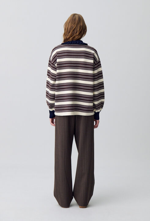 Pull polo large rayures