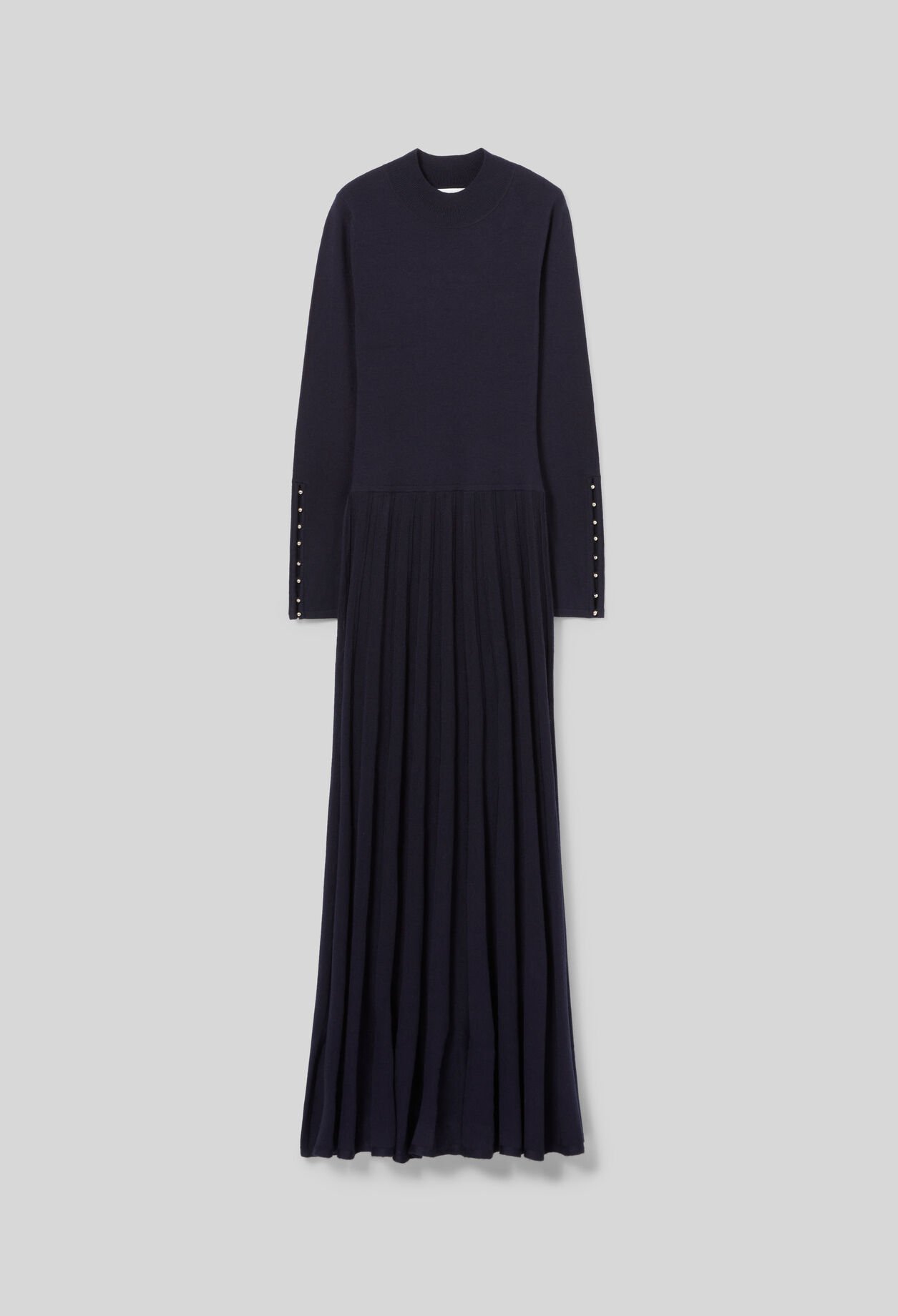 Langes Strickkleid mit Kragen