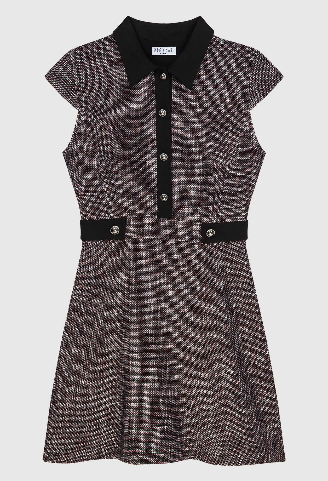 Robe courte à col chemise