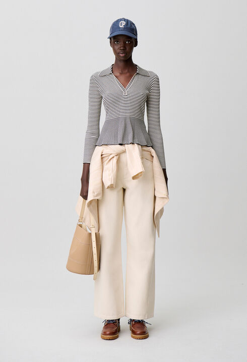 Top rayé manches longues