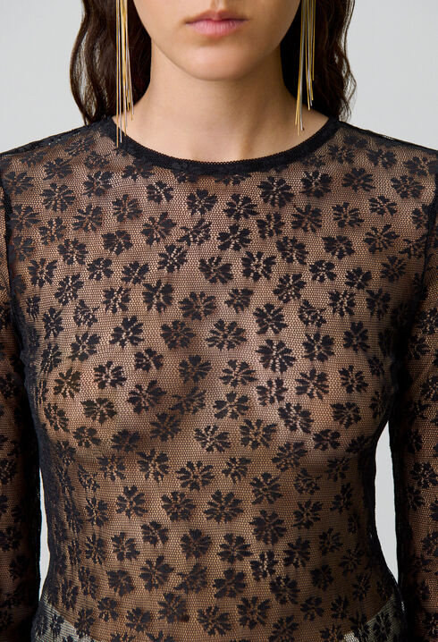 Top transparent dentelle