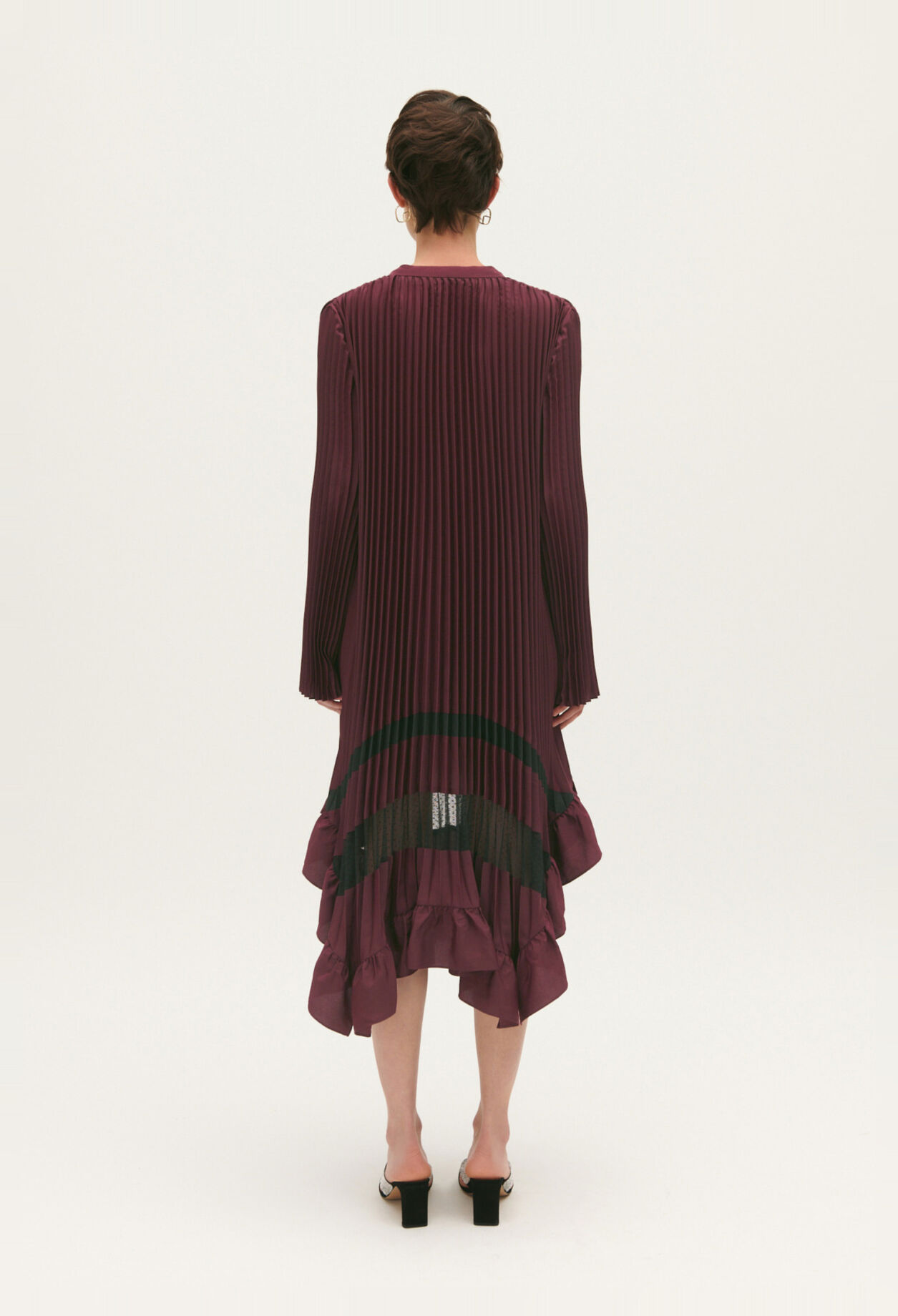 Pleated midi-length dress
