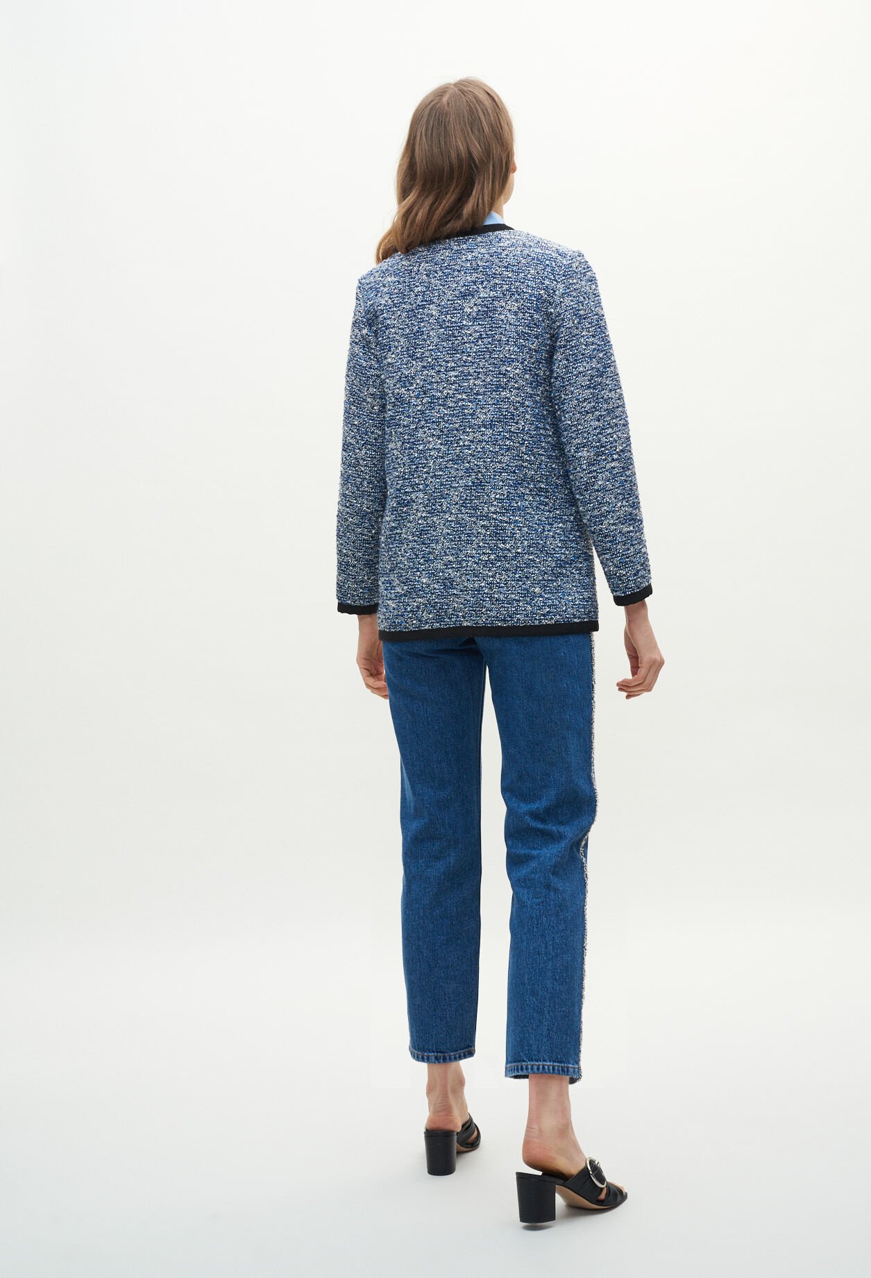 Tweed jacket with braids