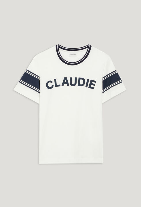 Claudie T-Shirt Blau und Weiß