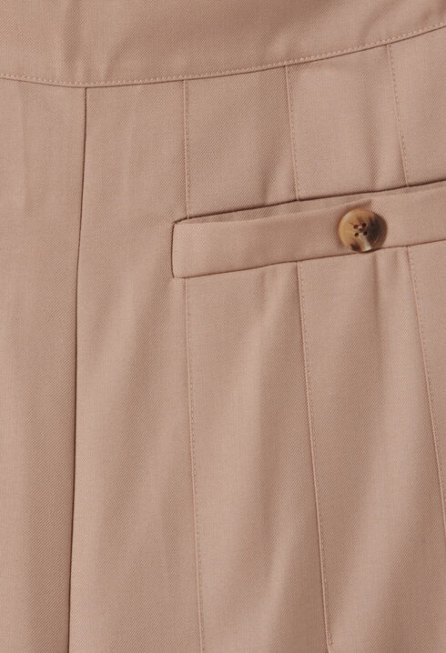 Pantalon plissé taille haute évasé