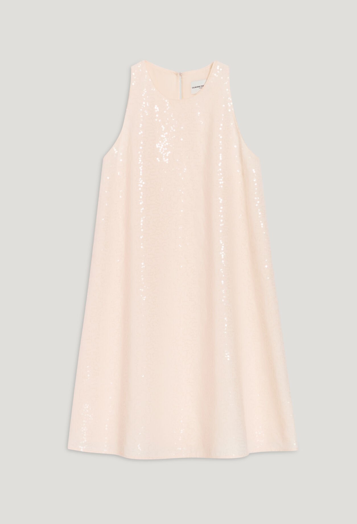 Short ecru sequinned dress