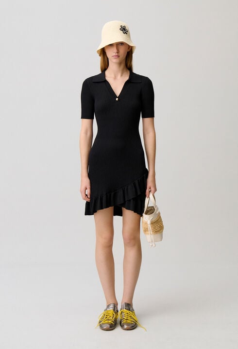 Strickkleid mit Hemdkragen