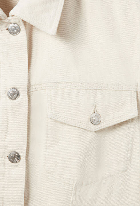 Blouson denim écru manches longues