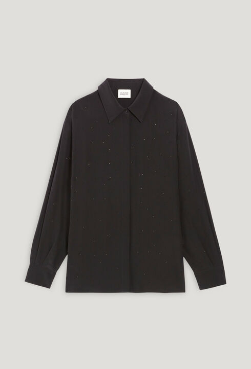 Black floaty silk shirt