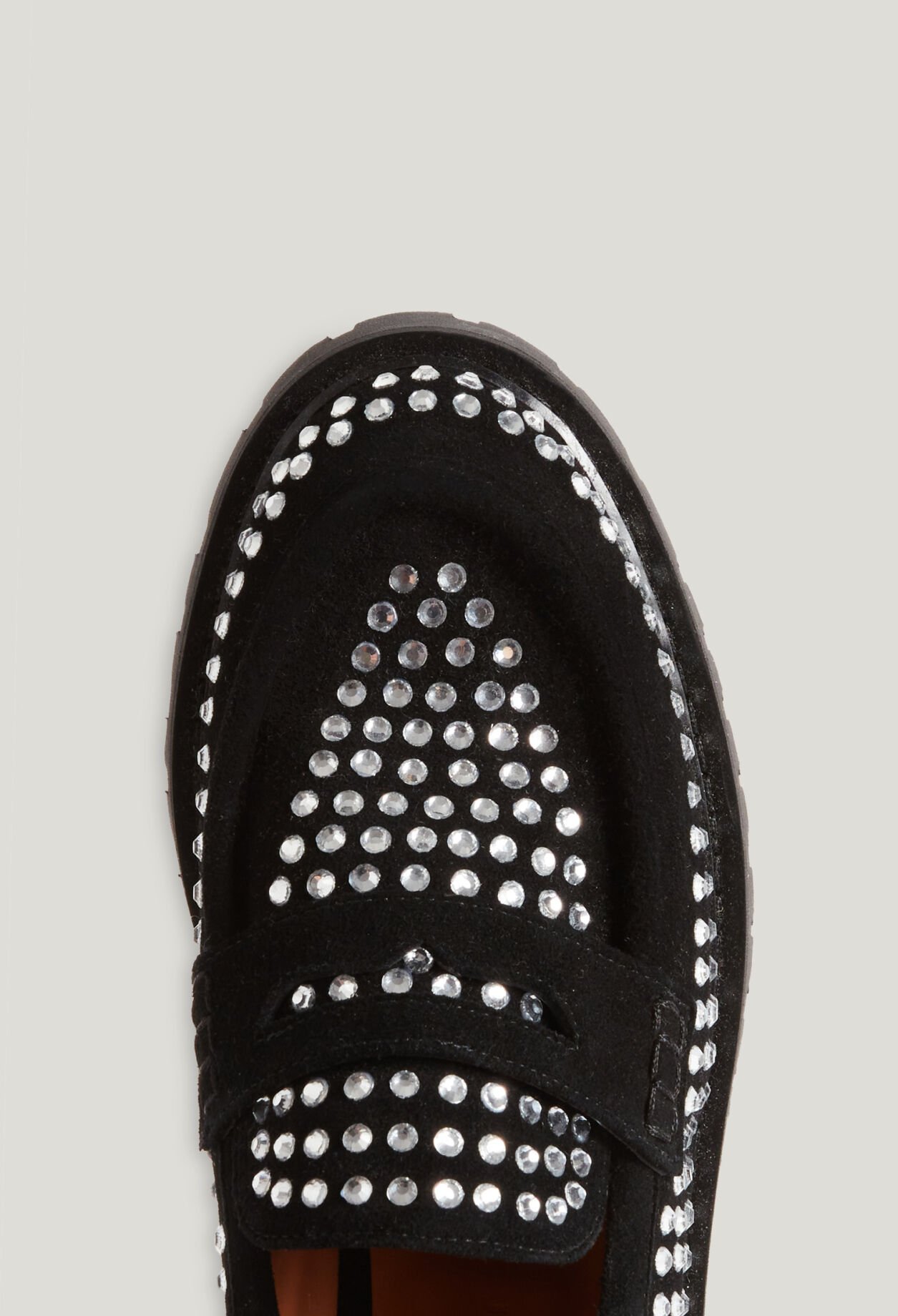 Mocassins cuir strassés