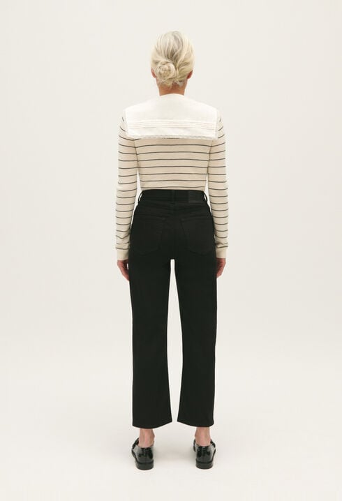 Schwarze gerade Jeans