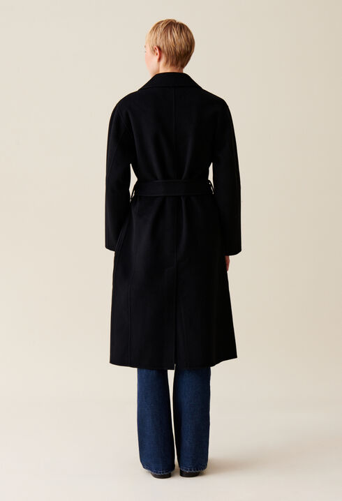 Black belted long coat