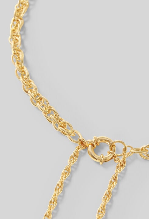 Collier double chaîne perle
