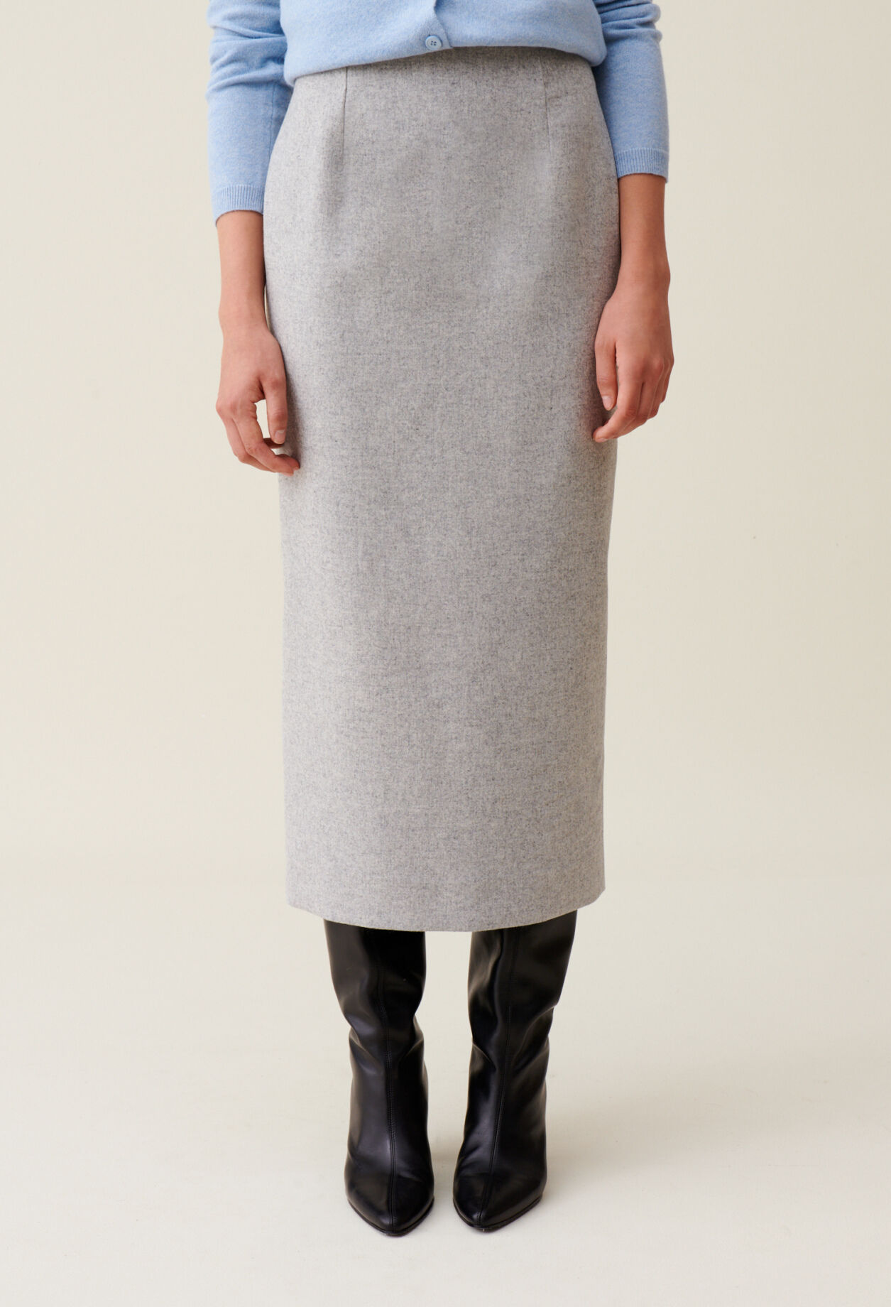 Light grey high-waisted skirt