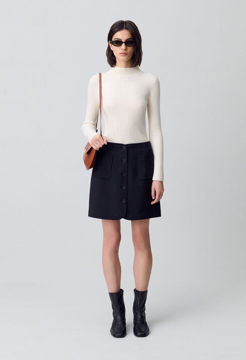 Buttoned mini skirt