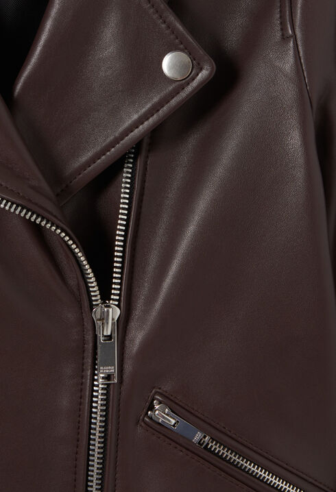 Veste cuir lisse cintrée