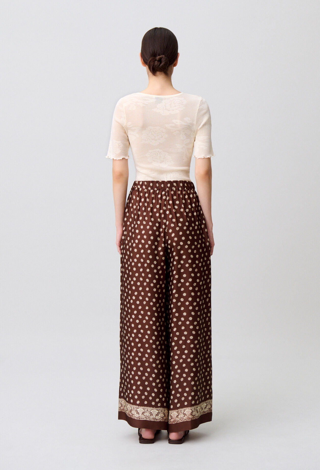 Printed flowy trousers