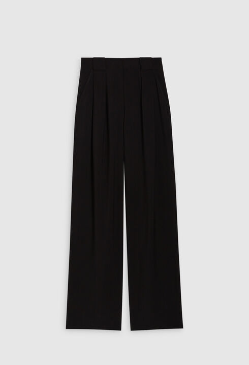 Black flowing suit trousers