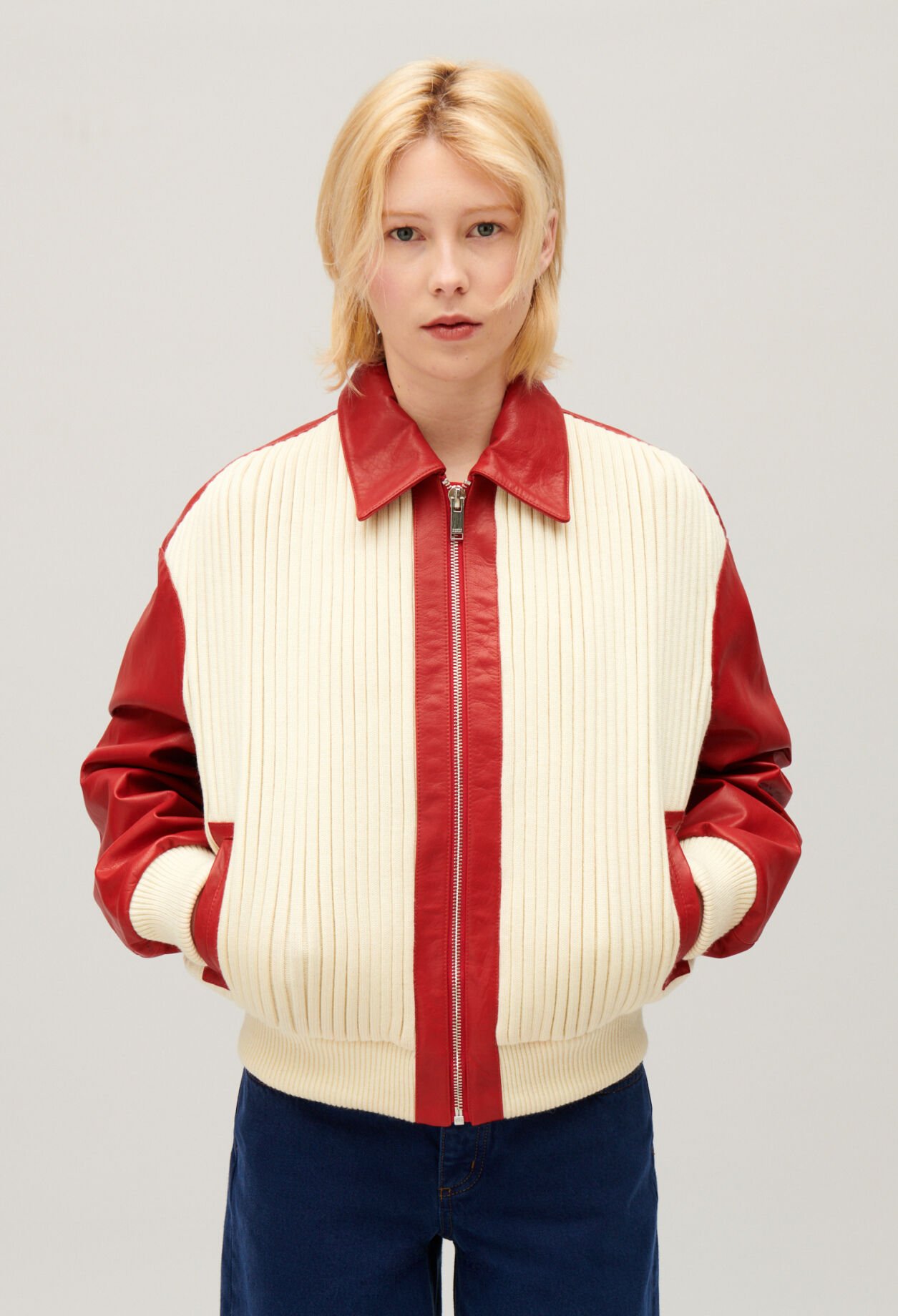 Two-tone dual-material jacket