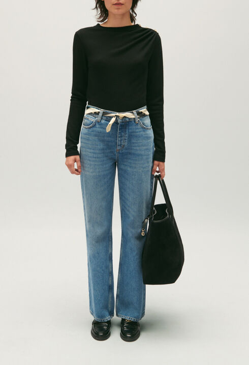 Black wool T-shirt