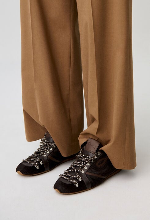Chocolate-coloured Swing trainers