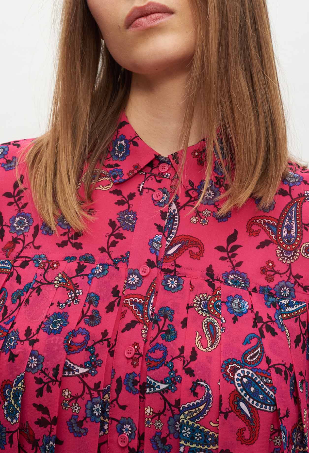 Robe chemise imprimée cachemire