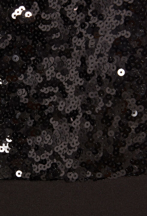 Body asymétrique sequins noir
