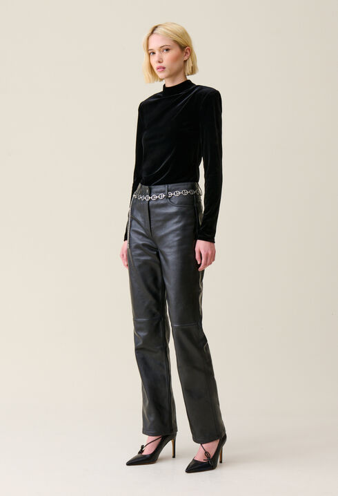 Top cintré velours noir