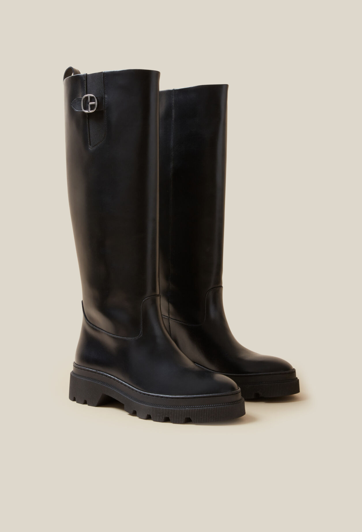 Smooth Leather High Boots