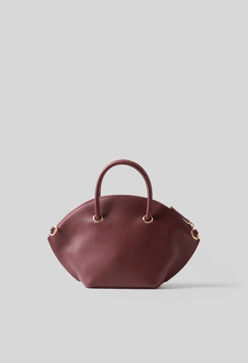 Sac cuir lisse anneaux dor&eacute;s