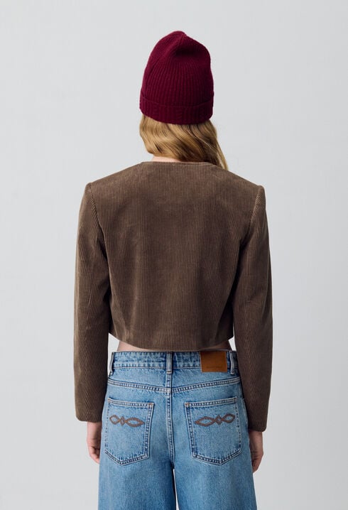 Short Velvet Boxy Jacket