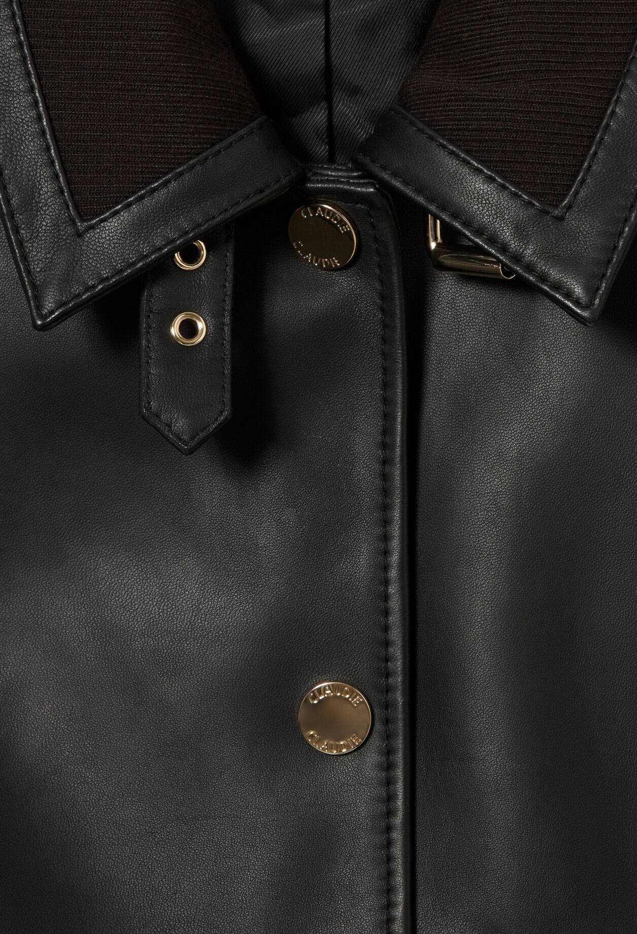 Leather bomber jacket