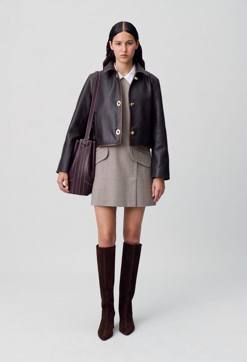 Cropped Vintage Leather Jacket