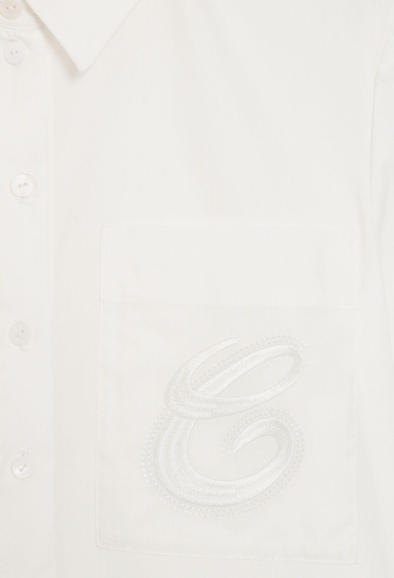 Chemise courte brodée écrue