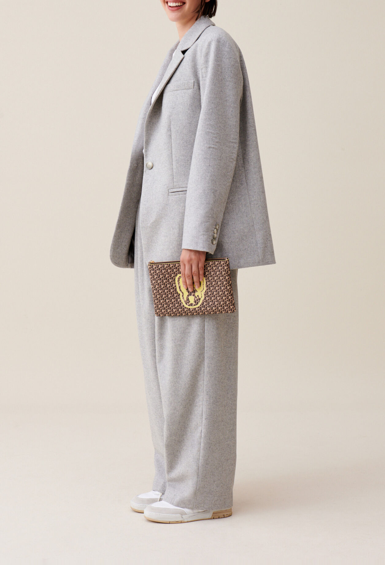 Grauer Blazer aus Wollmischung