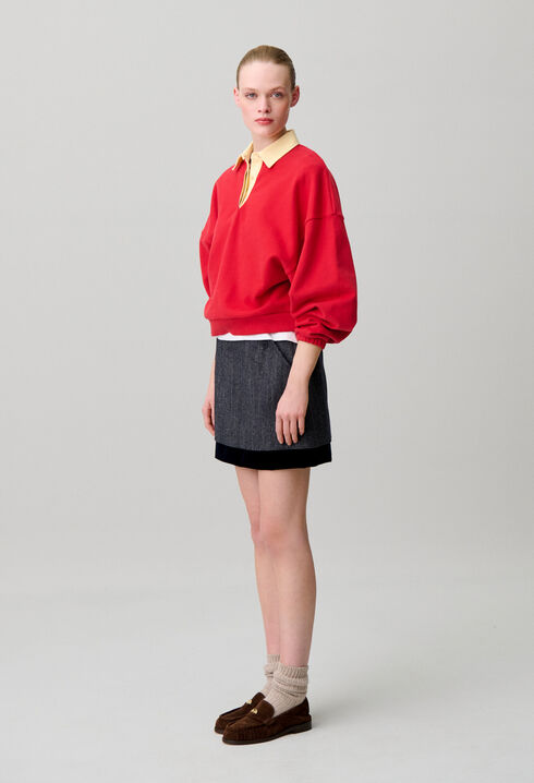Short bi-material skirt