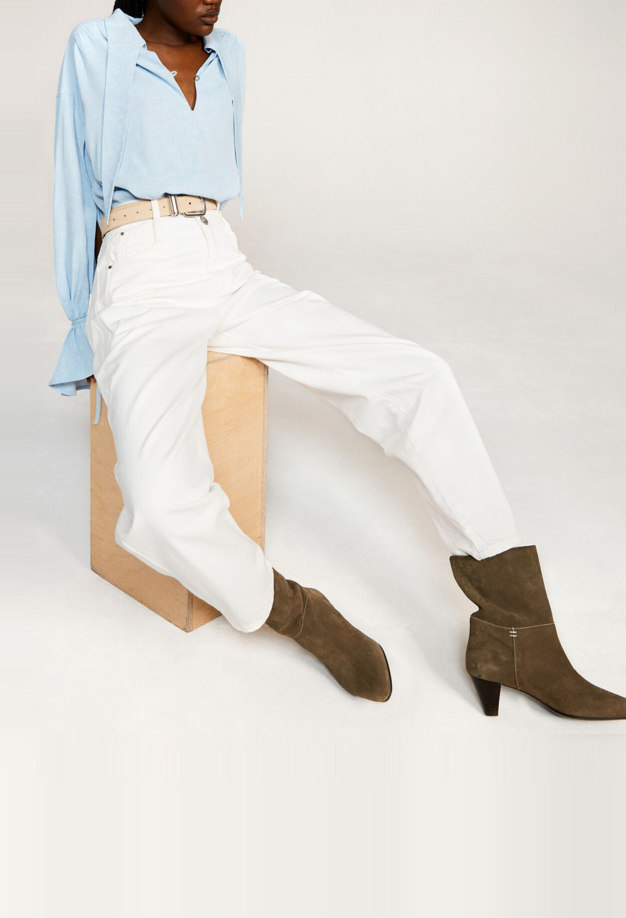 Jeans aus weißer Baumwolle