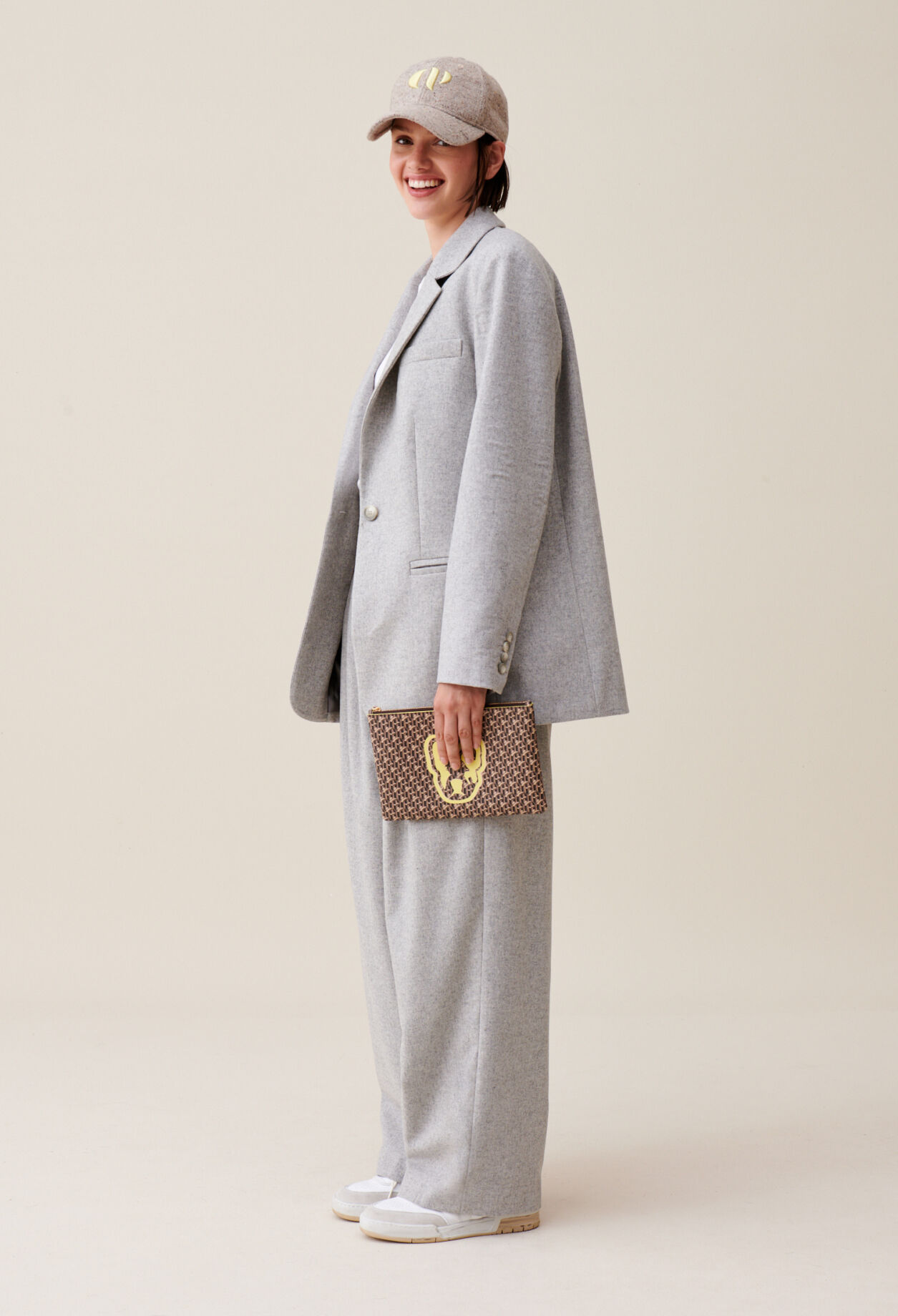Grauer Blazer aus Wollmischung