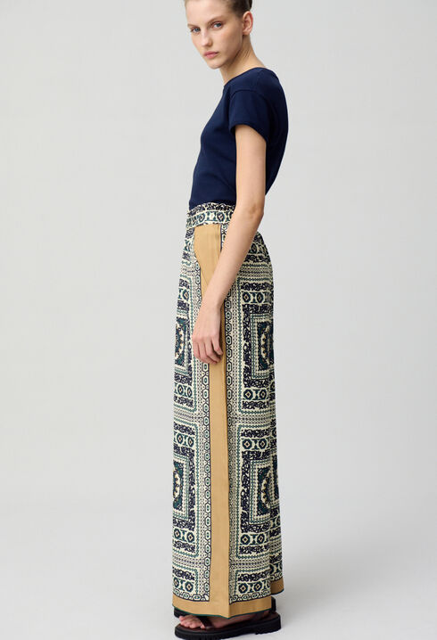 Pantalon large fluide imprimé