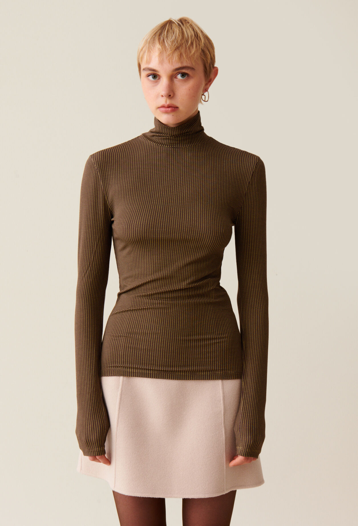 Fitted Funnel Neck Top