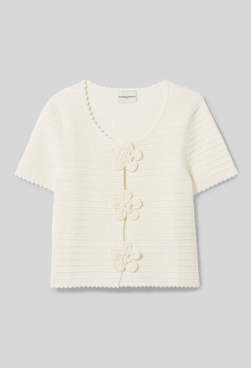 Striped short-sleeved jumper