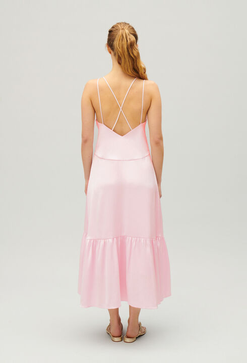 Satiniertes Midikleid