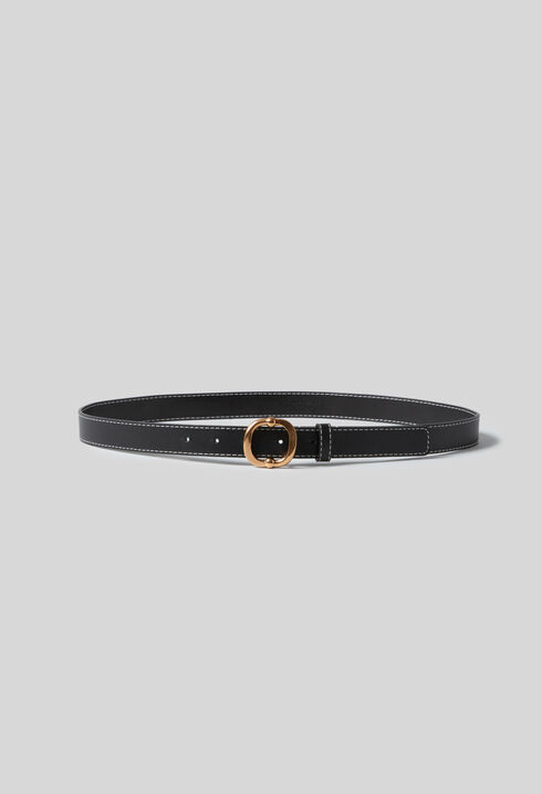 Ceinture cuir boucle dorée