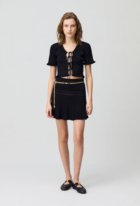 Fine knit top with bows
