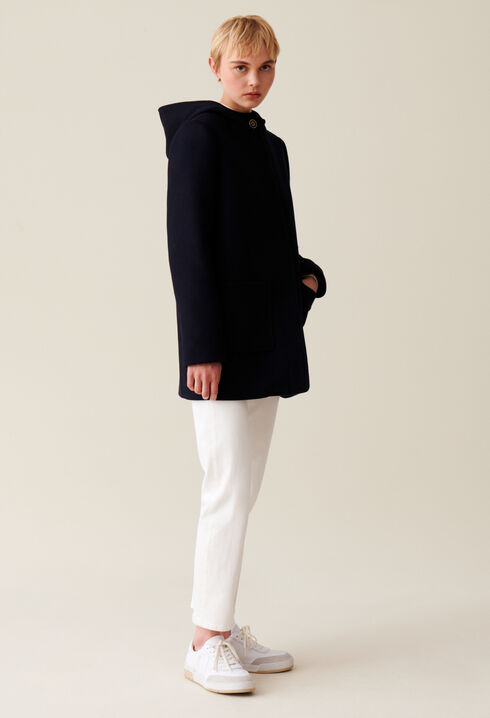 Manteau capuche marine