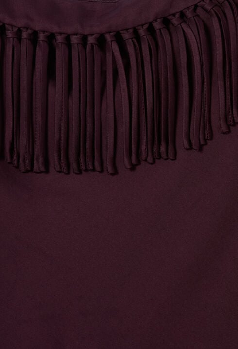 Flowy fringed satin dress