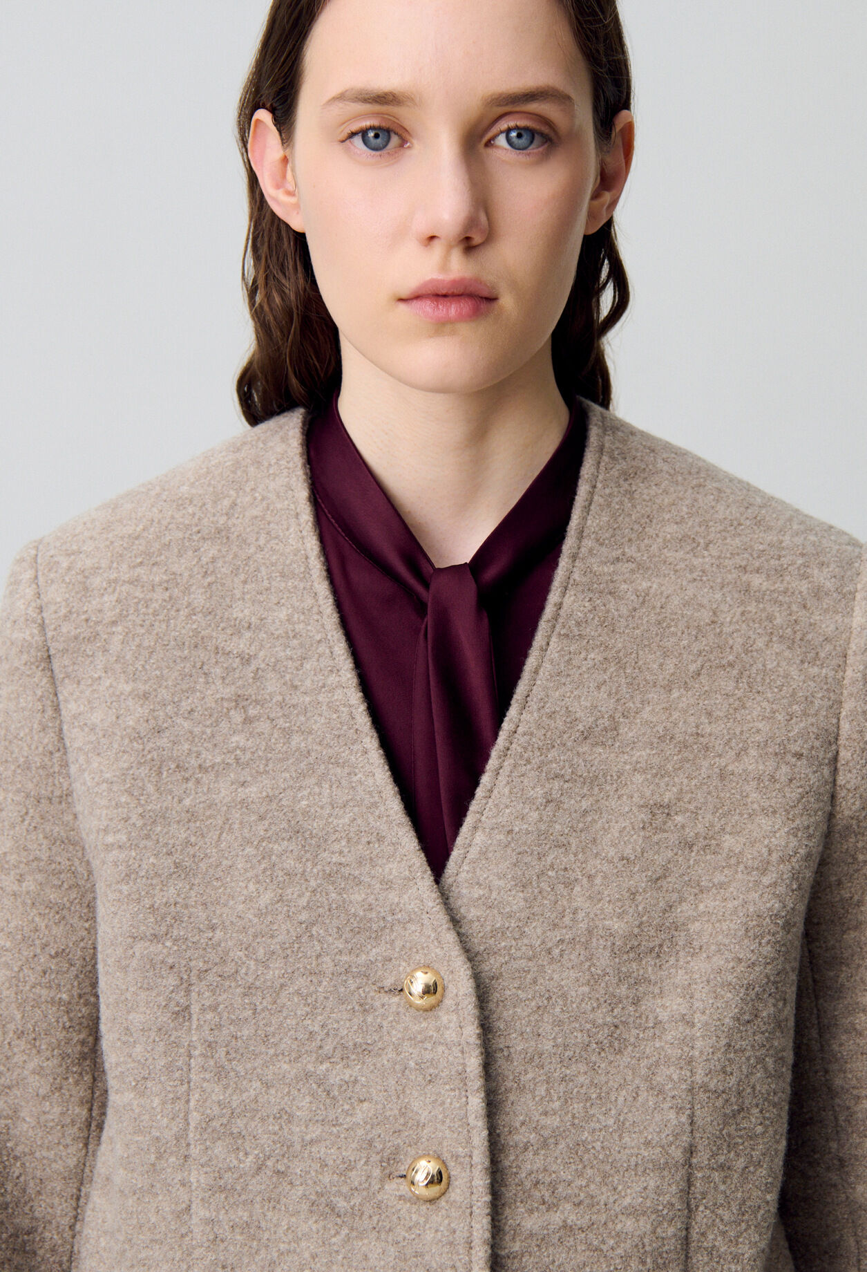 Knopfjacke aus Wolle