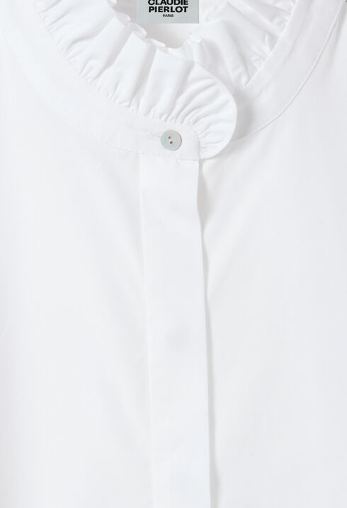 Chemise blanche col volanté